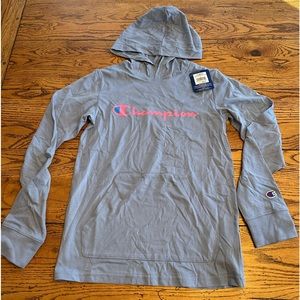 Champion long sleeved hooded T sz Lg NWT